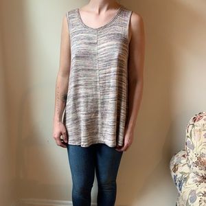 Sleeveless blush knit blouse